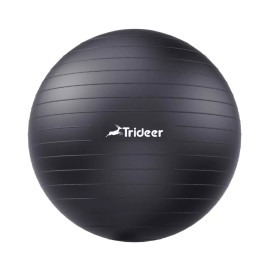 Trideer Exercise Yoga Ball Black, Anti Burst L (58-65cm)