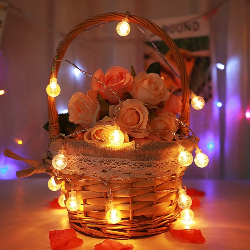 LOENDE Battery Operated Globe String Lights 16FT Waterproof 30 LED