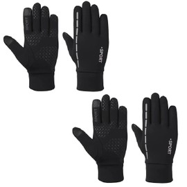 EZONEDEAL Winter Gloves for Men Women Ski Gloves Liners Thermal Warm Touch Screen, Suit for Cycling Gloves, Running, Driving, Hiking, Walking, Texting, Freezer Work, Gardening, Football (2pair Black)