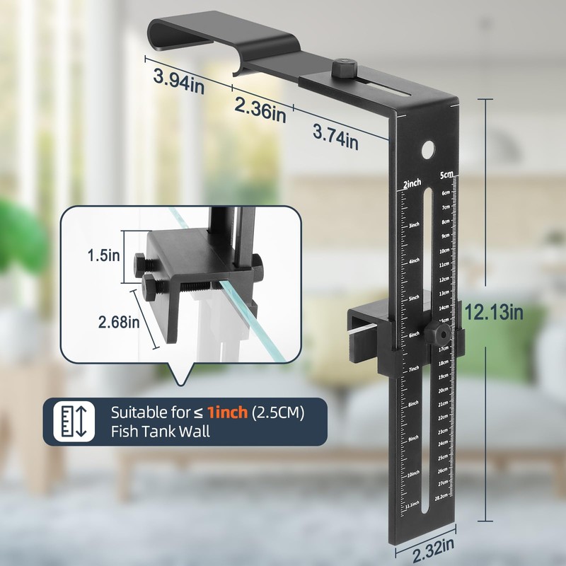 hygger Aquarium Light Clip Holder (for HG-957),1 Piece, Aquarium Fish