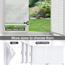 Coavas Window Privacy Film: Frosted Glass Window Film Decorative Window Clings Opaque Static Cling Winter Stickers Heat Insulation Sun Blocking Door Window Covering Home Window Blinds（17.5x78.7Inch ）