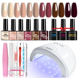 LIMEGIRL 6-Color UV Gel Nail Polish Set Includes Nail Light and Tools for Nail DIY BeginnersCorol: ZH644-2