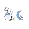 Feel "Moon and Rabbit Earrings" Women's Cute Rabbit Gift, Metal,