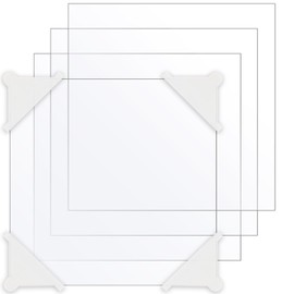 Enoin 4pcs 8 x 8 Inch Clear Acrylic/Plexiglass Sheet 0.118" 1/8 Inch Thick, Plastic Sheet Transparent Board Panel for Glass, DIY Project, Picture Frame, Paintings, Art Craft