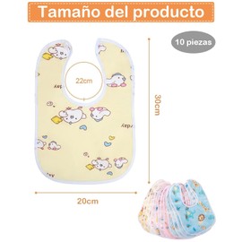 10 Piezas Baberos, Babero, Baberos Para Bebe, Baberos Para Bebe Niña, Fácil Limpieza Diaria y Muy Adecuado Para Alimentar, Jugar y Jugar En Casa o Al Aire Libre