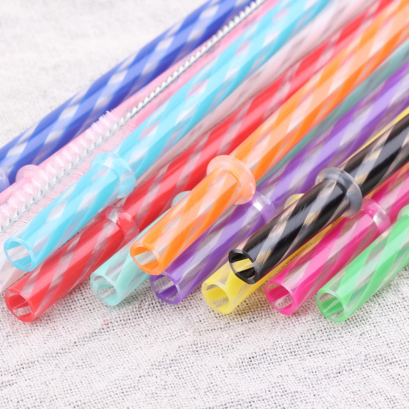 Dakoufish 12 Piece 12 Inch Reusable Plastic Thick Drinking Straws