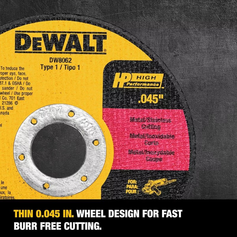 Dewalt Rueda Cortemetal Uso General 4-1 /2, Paquete 5 Disco
