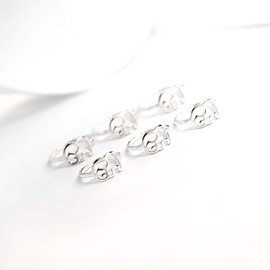ELBLUVF 925 Sterling Silver Elephant Animal Lucky Ring Jewelry Bridesmaid Gift Favor (US8)
