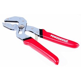 Powerbuilt 7-Inch Self-Adjusting Pliers, Spring Loaded One Hand Power Grip, All Purpose Jaws, Bolts, Pipes, Comfort Grip Handle - Red 941311