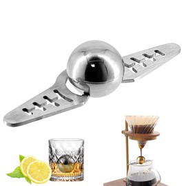 Cofforbiz Cooling Ball for Espresso/Pour-over Coffee, Reusable Stainless Steel Ice Ball With Holder, Suitable for Home/Office Bar