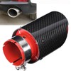 Universal Exhaust Tip Tail Throat Glossy Carbon Fiber Red Pipe