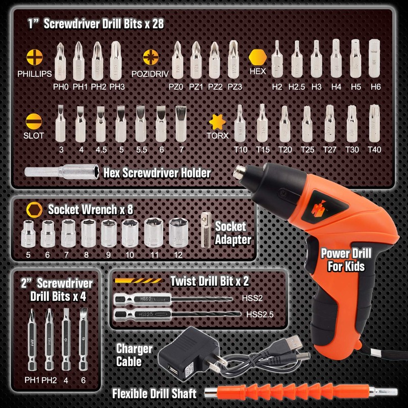 JoyTown Kids Real Power Drill Set – Electric Cordless Drill