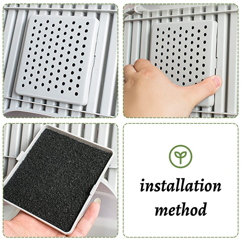 10 Pack Cat Litter Box Charcoal Filters Replacement Carbon Odor