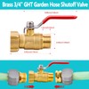 Ceaeso Brass Garden Hose Shut Off Valve Full Flow, No