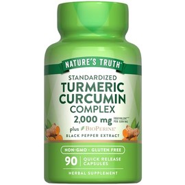 Natures Truth Cúrcuma con Bioperine Pimienta Negra 2000mg por cáda 2 cápsulas, 90 cápsulas para mes y medio                                           