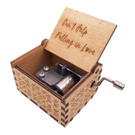 Youtang Gifts for Her Him, Can't Help Falling in Love Music Box, Engraved Wood Musical Boxes Gifts for Lover on Valentine's Day, Father's Day,Mother's Day,Christmas,New Year(Handcrank)