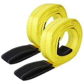 Trekassy 2 Pack 10' x 2" Lifting Sling Straps, 10ft Lifting Straps with 10,000lbs Max Basket Rated Capacity, Heavy Duty Nylon Tree Saver Recovery Strap Web