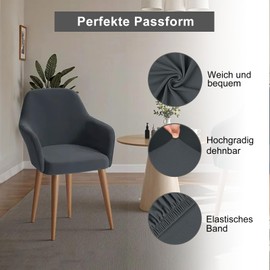 Alishomtll Stretch Chair Covers, Set of 4, Armchair Covers, Chair Covers with Armrests, Removable, Washable Protective Cover for Office Chairs, Dining Room Chairs, Cover for Kitchen, Banquet, Wedding