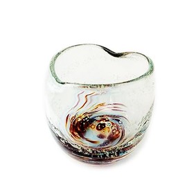 Kubakasaya Ryukyu Glass, Ryukyu Glass, Cold Tea Glass, Fluorite, Okinawa Souvenir, Love & Star Heart Glass, Aurora Rich, Red x Purple x Water, Phosphorescent