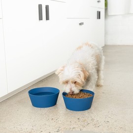 Waggo Habit Silicone Dog Bowl for All Breeds - Modern Heavyweight Silicone, Durable Pet Food and Water Dish Crock, Dishwasher Safe (Midnight)