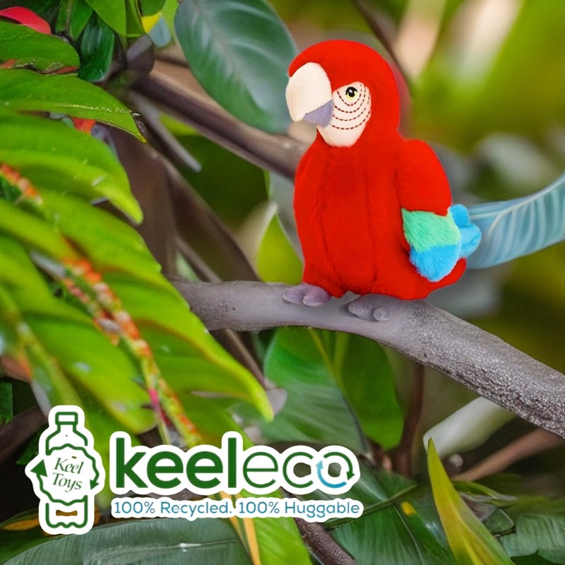 Deluxe Paws Juguetes ecológicos de peluche 100% reciclados (loro)