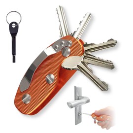 Key Turner Aid for People with Arthritis, FAMCHAINS Folding Key Organizer, Aluminum Keys Holder Keychain Accessories for Men, Door Opening Assistance with Grip Key Extender for Seniors