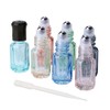 GSHLLO 10 Pcs 3ml Refillable Colorful Glass Roller Bottles Roll