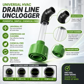 HVAC Drain Line Unclogger for AC Maintenance – Compressed Air Adapter Tool for Condensate Pipe Cleaning
