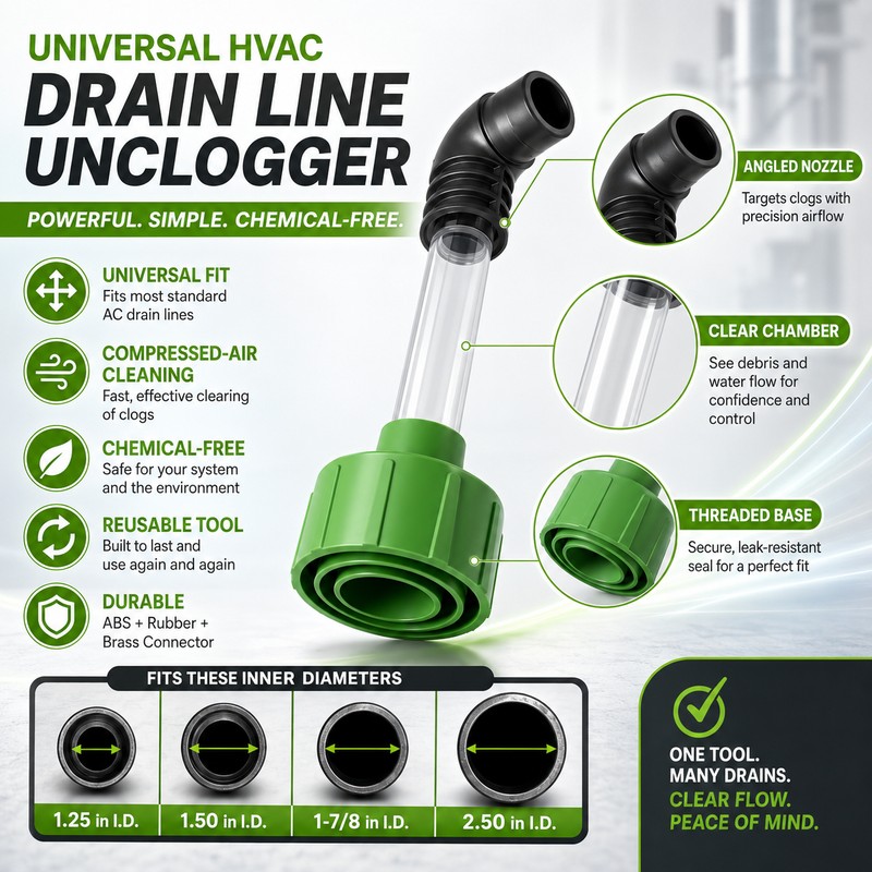 HVAC Drain Line Unclogger for AC Maintenance – Compressed Air