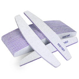 Pack of 16 Nail Files 100/180, Professional Nail File Trapezoidal, Nail Files for Gel Nails, Washable and Reusable, Double-Sided Nail Files for Nail Studio and Home