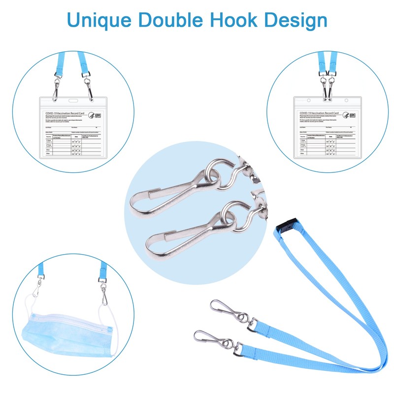 Wisdompro Lanyard 5 Pieces with Double Rotating J Hook and