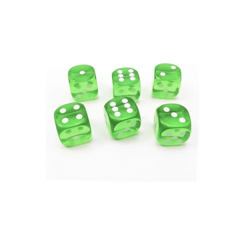 10 Pieces Green Dice, 6 Sided Dice for Board Games,