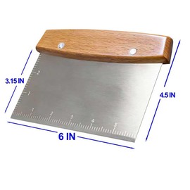 Vriysei Professional Dough Cutter & Bench Scraper - Ultimate Dough Scraper Tool with Stainless Steel Blade & Wood Handle