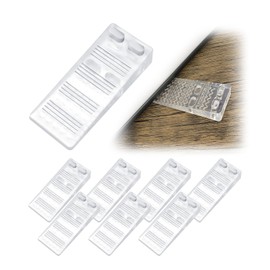 Realand Rubber Door Stopper, Stackable Furniture Discs, Non-Slip Door Stopper for Bottom of Door, Transparent Furniture Leveling Discs, Wedge Levelers for Toilet Table, Uneven Floors, 8