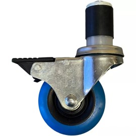 HYW Products Polyurethane 3-1/2" Total Lock Caster Threaded Stem 1.5" Expandable