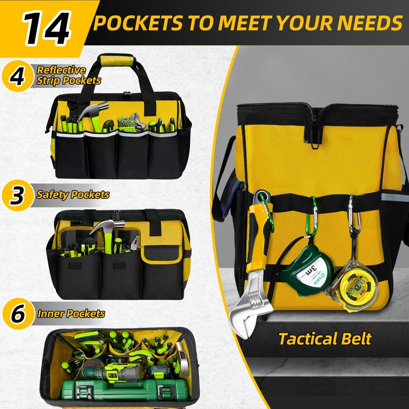 NECKORY Tool Bag, Portable Tool Box Organizer Adjustable Shoulder Strap,