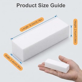 10 Pieces EVA Sponge Nail File Buffer Buffing Sanding Block Grit Manicure Nail Shaping Tool Pedicure Care for Fingernails and Toenails(White)