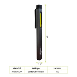 Power By GoGreen Lumi Mini Flashlight - 3 Modes - Rechargeable Lithium-Ion - UV Light - 150 Lumens - Silver