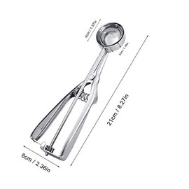 Ice Cream Scoop, Stainless Steel Ice Cream Scooper Professional No-Slip Handle Cookie Scoop Ice Cream Scoop Trigger Cupcake Scoop(4CM)