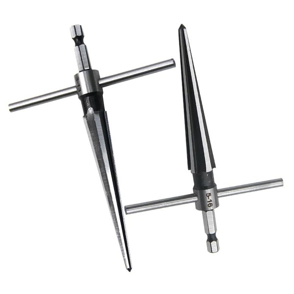 2 Pack of Handheld Tapered Reamers (3-13mm & 5-16mm) 1/4