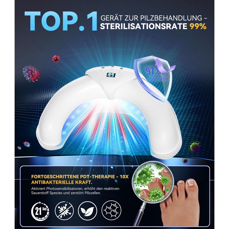 Nail pil laser device, 7 days fast acting, with time
