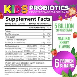 Nature's Nutrition Probi?ticos para Ni?os 5 Mil Millones de Ufc