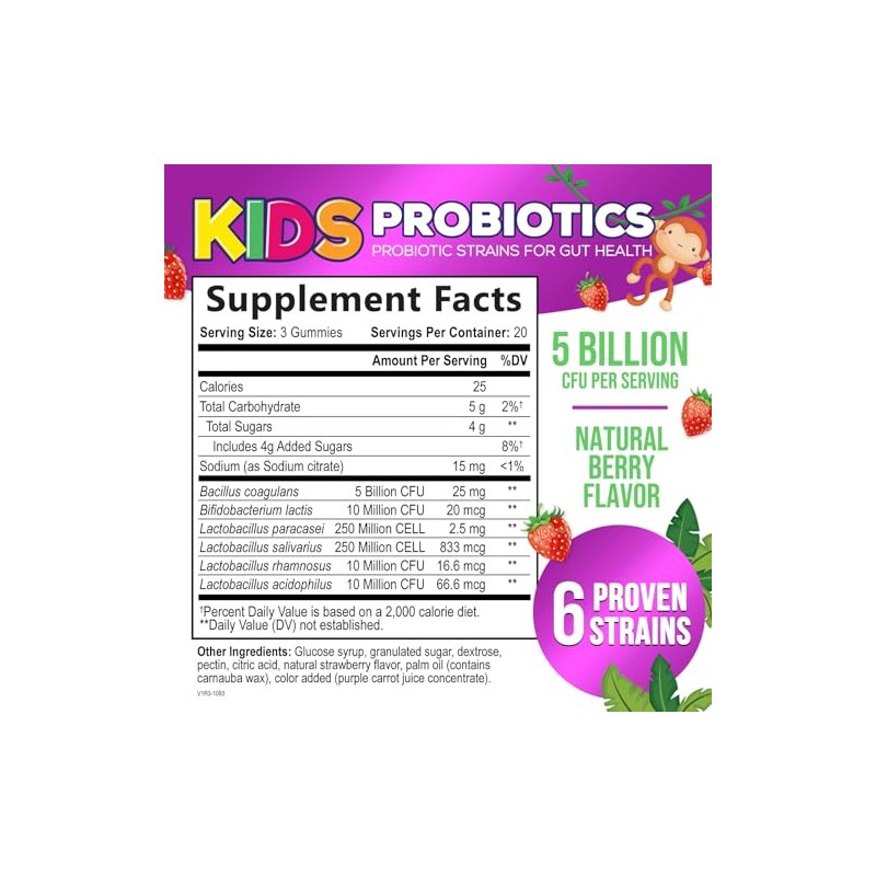 Nature's Nutrition Probi?ticos para Ni?os 5 Mil Millones de Ufc