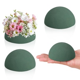 LOKIPA 4 Pack Small Floral Foam Half Ball, Floral Foam Round Half Ball Floral Foam for Artificial Plant Floral Arrangement Wedding Garden Decorations(3.54x1.77inch)
