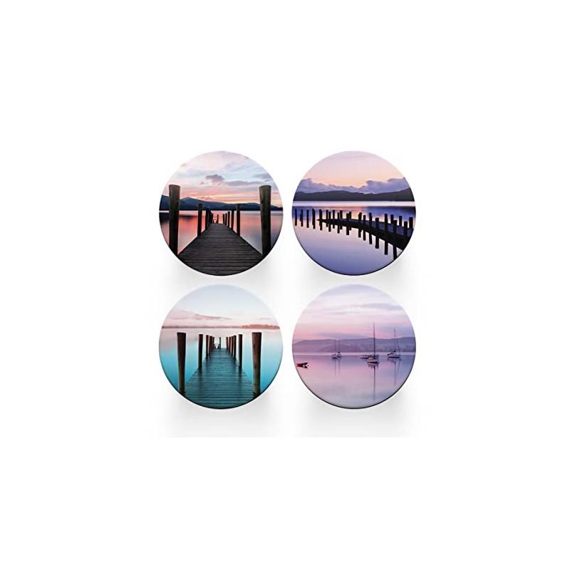 4 x Round Lake District Coasters - England GB Travel