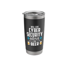 Cybersecurity Funny Beer Computer Professional Engineer Stainless Steel Insulated Tumbler
