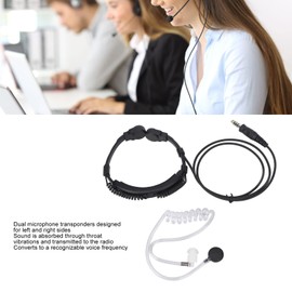 Throat Mic Headset,Air Acoustic Tube Earpiece Heavy Duty Universal,Military Grade Tactical Throat Mic Headset Retractable Throat Mic Talkie 12 and 15 Inch