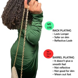 Rolo Metal Purse Chain Replacement Strap (9mm) Width Diamond Cut Crossbody Shoulder Strap Polished (60cm)