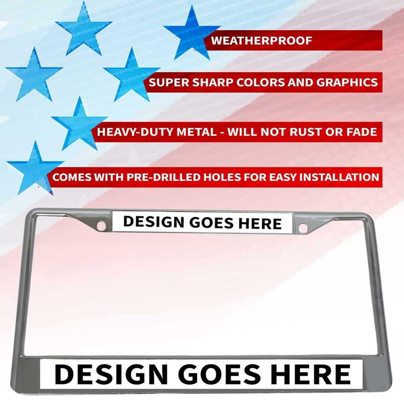 DD-214 Alumni Veteran Metal License Plate Frame (Chrome, 6 x