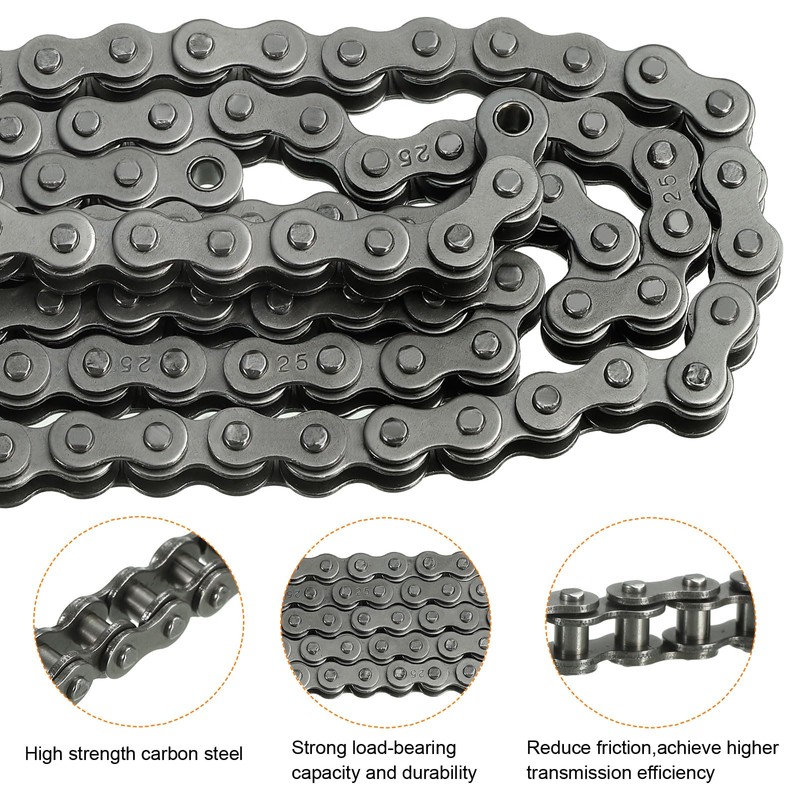 QUARKZMAN #25/04C-1 Roller Chain 10 Feet 1/4 Inch Pitch Carbon
